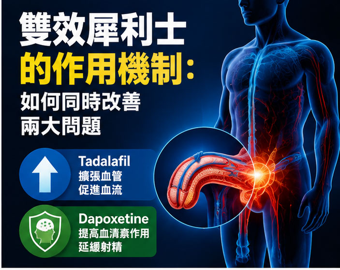 雙效犀利士的作用機制：如何同時改善兩大問題