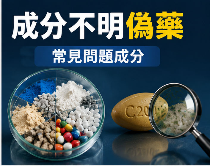 成分不明偽藥的常見問題成分 成分不明偽藥的常見問題成分