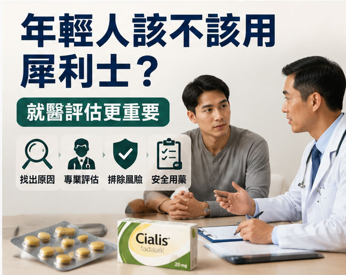 年輕人該不該用犀利士?就醫評估更重要 年輕人該不該用犀利士?就醫評估更重要